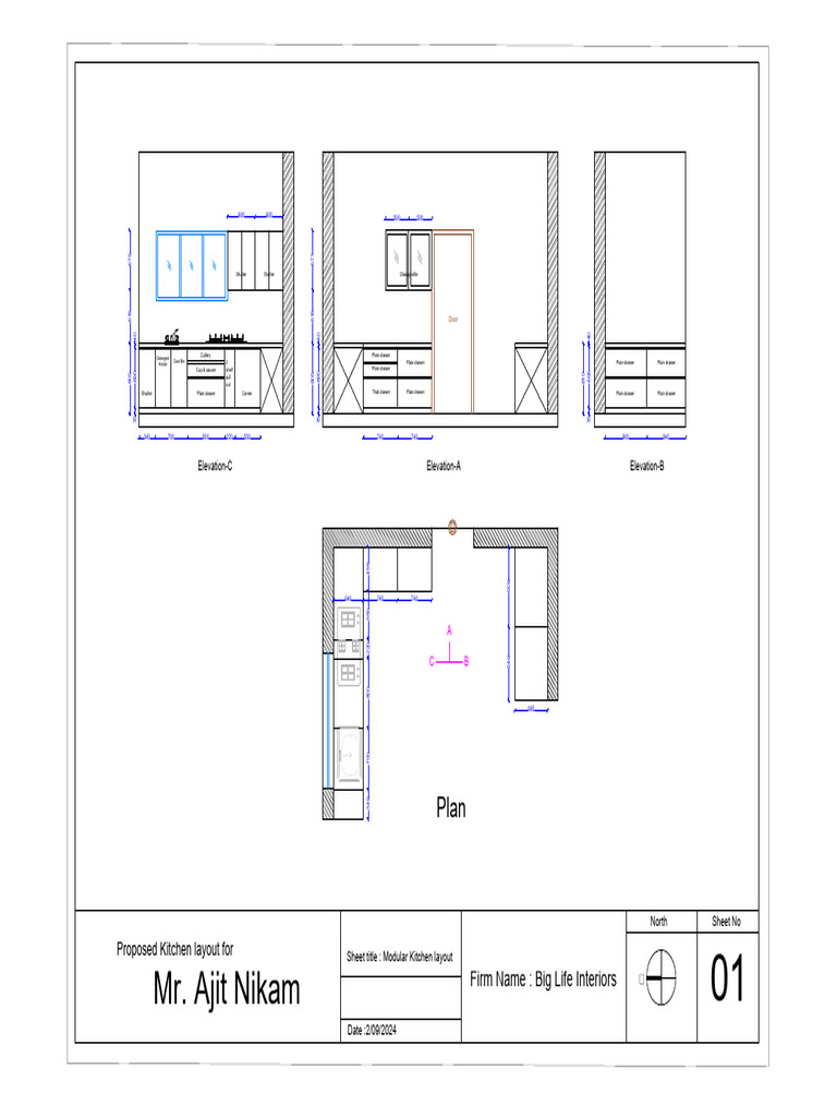 Modular Kitchen Layout for Ajit Nikam | PDF