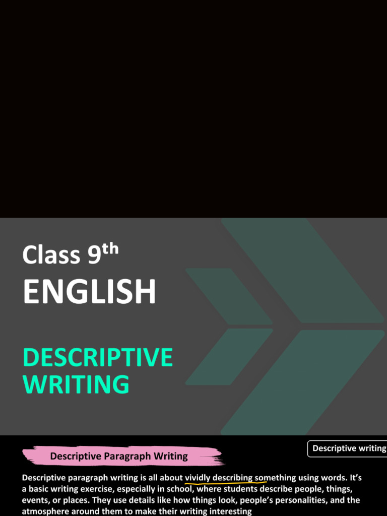 Descriptive Writing | PDF