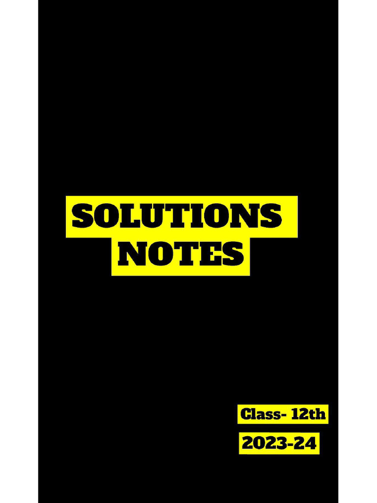 SOLUTIONS - 12th | PDF