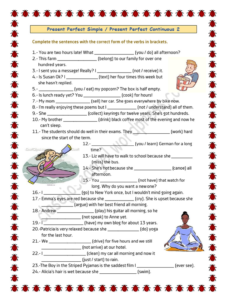 Present Perfect Present Perfect Continuous 2 1 | PDF