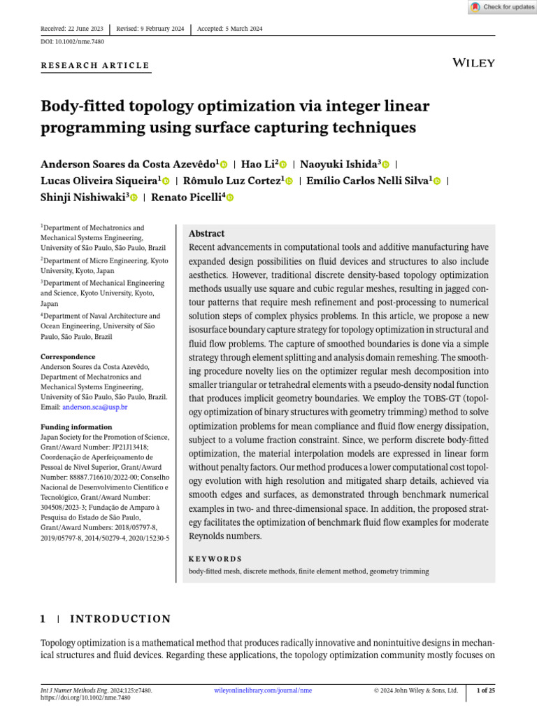 Body-Fitted Topology Optimization Techniques | PDF | Finite Element ...