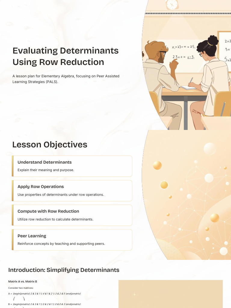 Evaluating Determinants via Row Reduction | PDF | Matrix (Mathematics ...