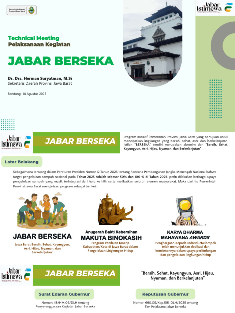 Jabar Berseka: Program Kebersihan 2025 | PDF