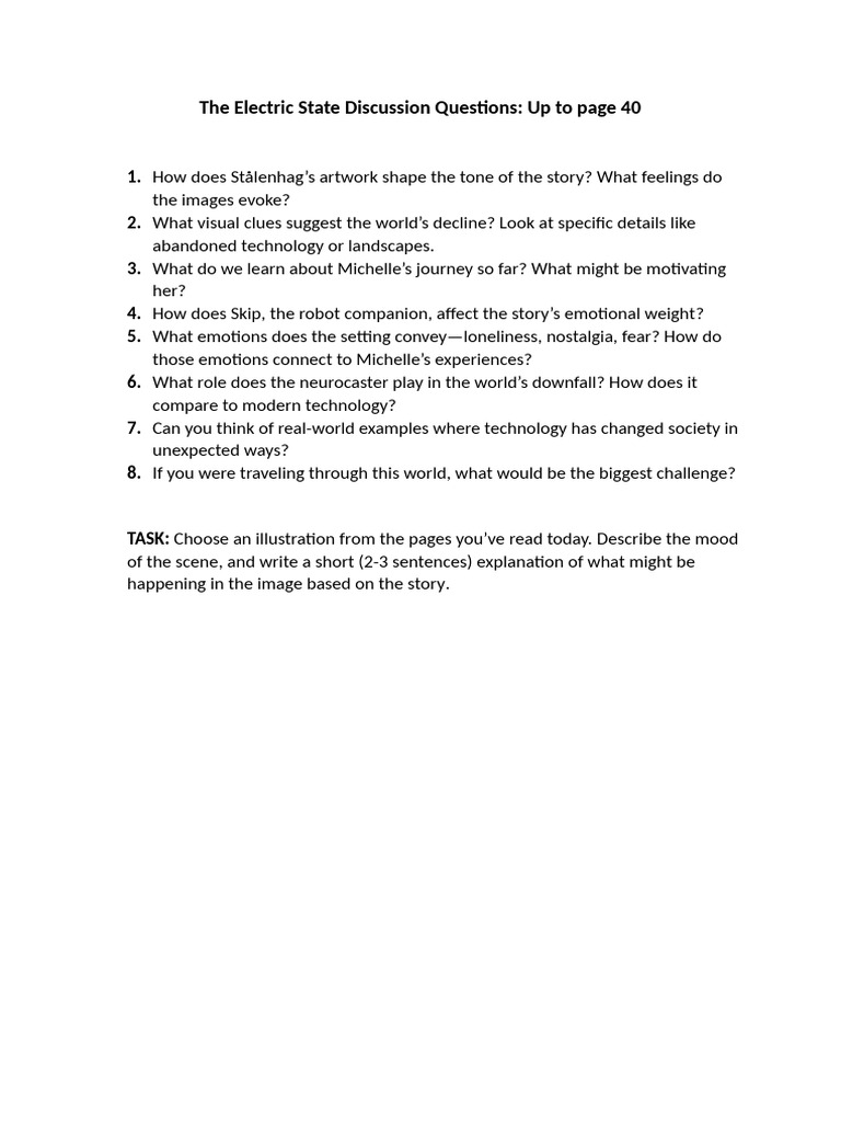 The Electric State Questions C1 | PDF