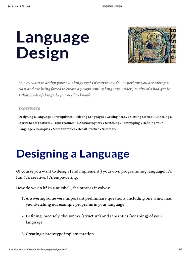 Language Design | PDF