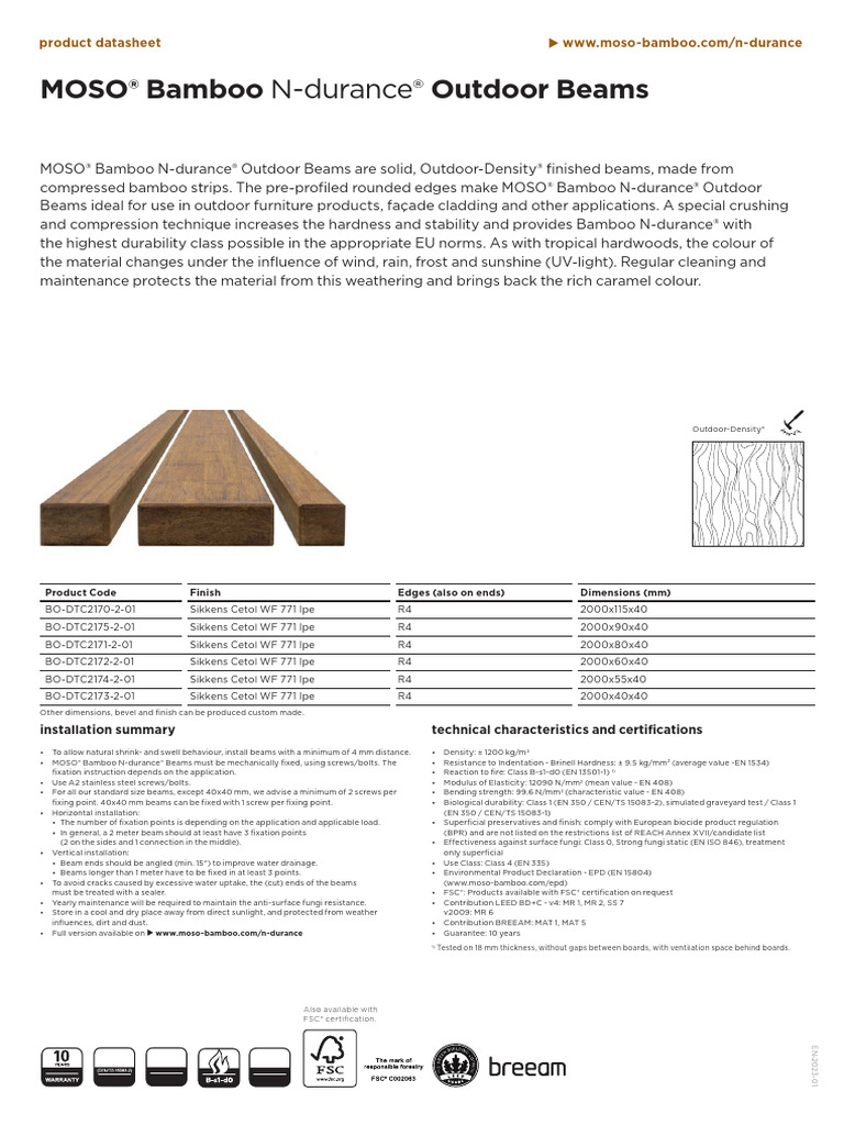 Moso - en Catalogue Bamboo N-Durance 2023 Outdoor-Beams LQ | PDF | Beam ...