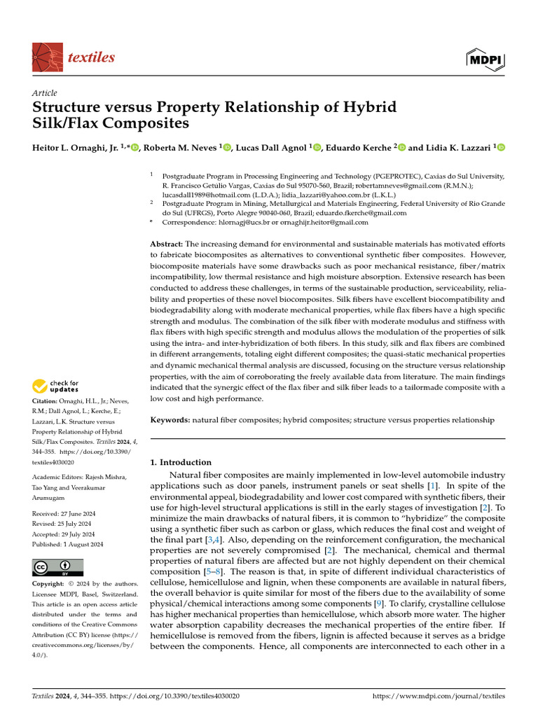 Hybrid Silk/Flax Composites Analysis | PDF | Composite Material | Fibers