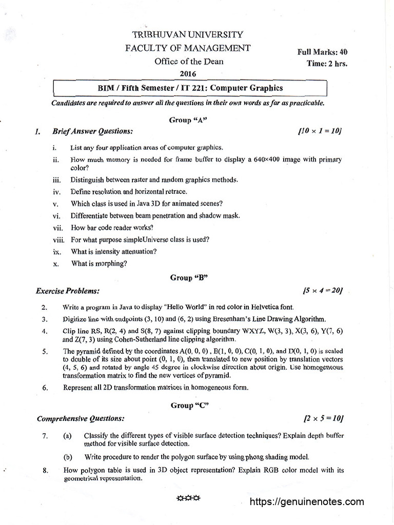 Computer Graphics 2016 | PDF