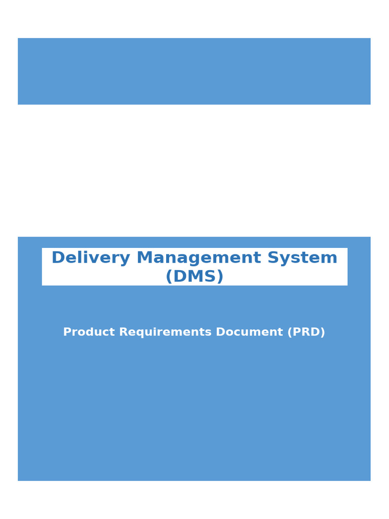 Delivery Management System PRD Overview | PDF | Icon (Computing ...