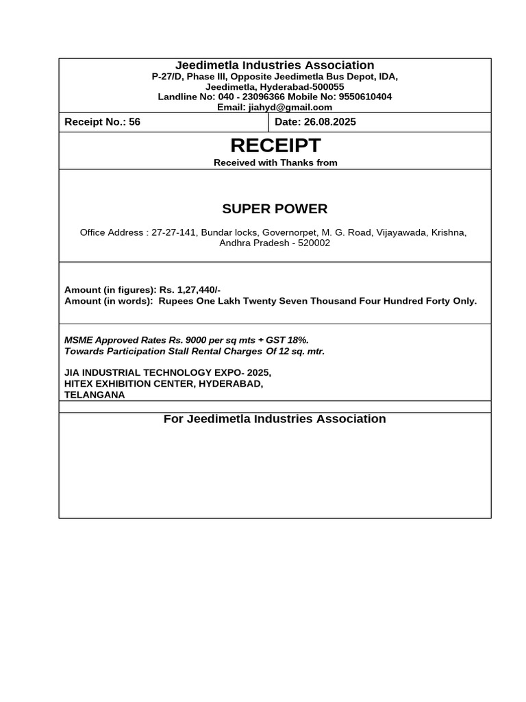 Jia Receipt Super Power | PDF