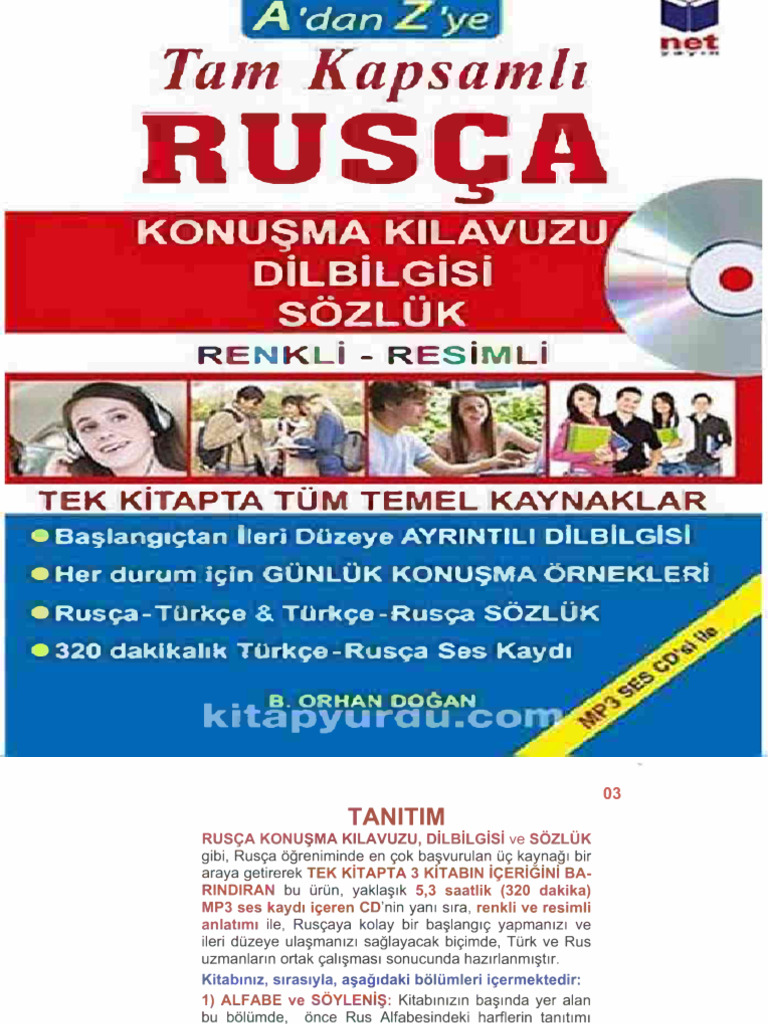 Adan Zye Tam Kapsamlı Rusça - Konuşma Kılavuzu, Dilbilgisi, Sözlük ...