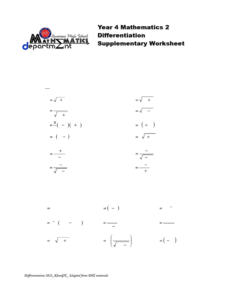 Year 4 Differentiation Worksheet | PDF | Special Functions ...