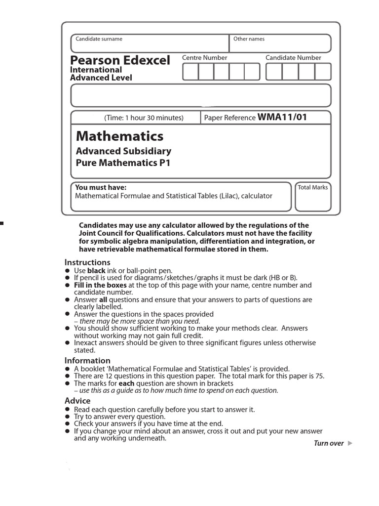 Mathematics Exam Instructions and Details | PDF | Mathematics