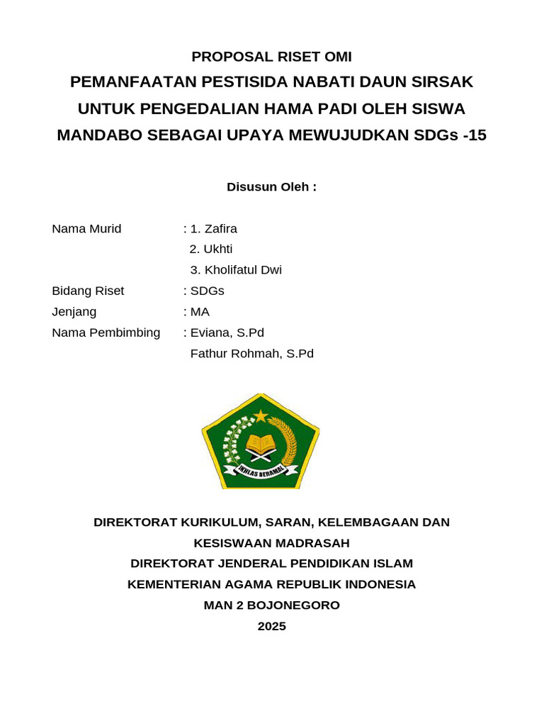 Proposal Riset Omi Pestisida | PDF