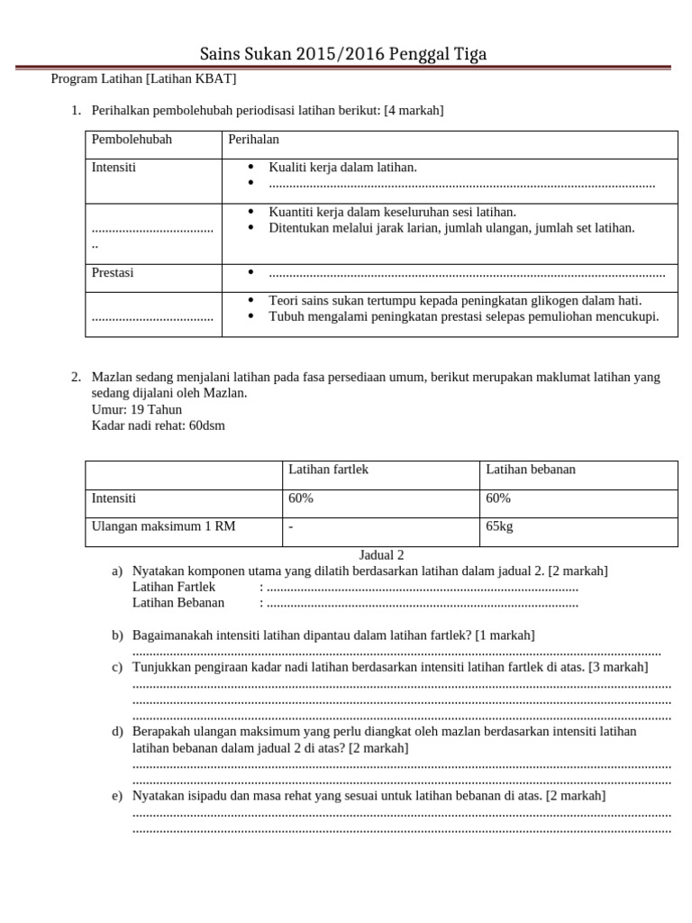Program Latihan 3 | PDF