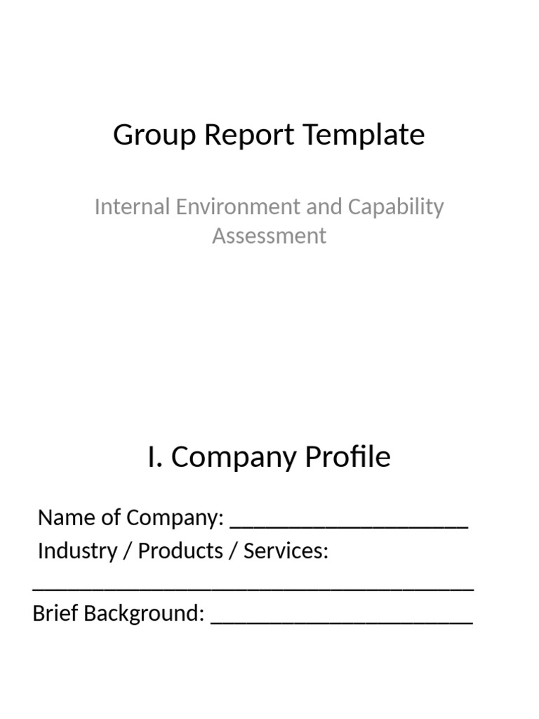 Group Report Template for Business Analysis | PDF | Swot Analysis ...