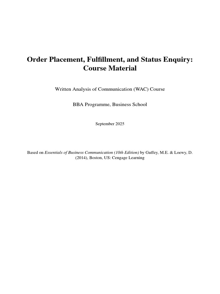 Order Placement and Fulfillment Guide | PDF