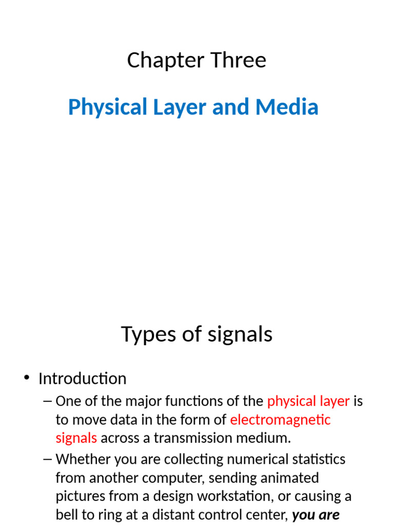 Chapter Three Physical Layer3 | PDF | Decibel | Digital Signal