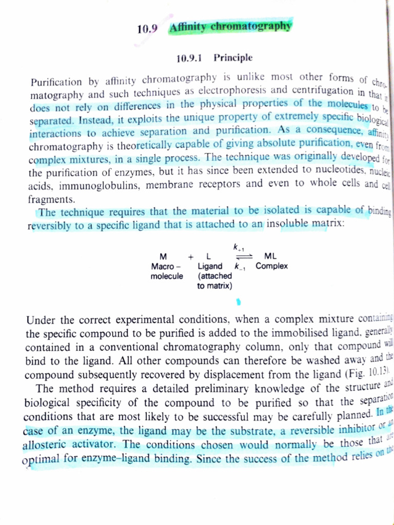 Affinity Chromatography Principles and Techniques | PDF | Protein ...
