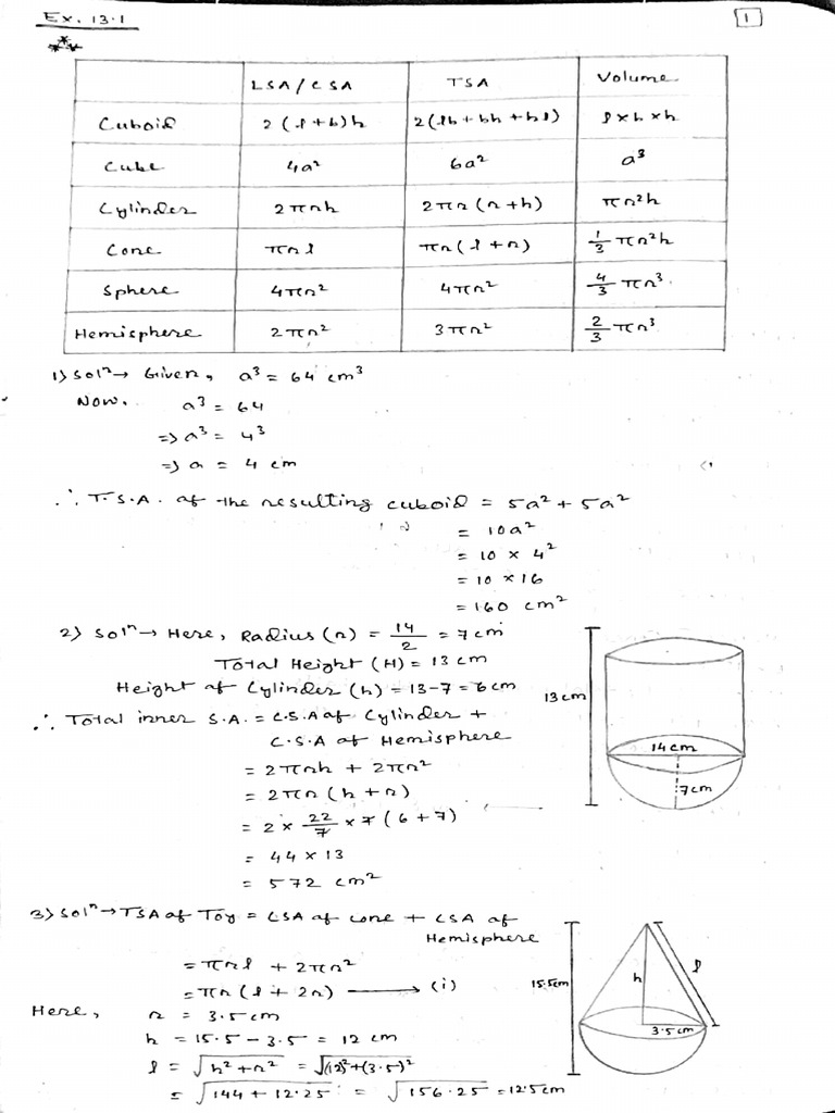 Surface Area and Volume Formulas | PDF | Euclidean Geometry | Geometric ...