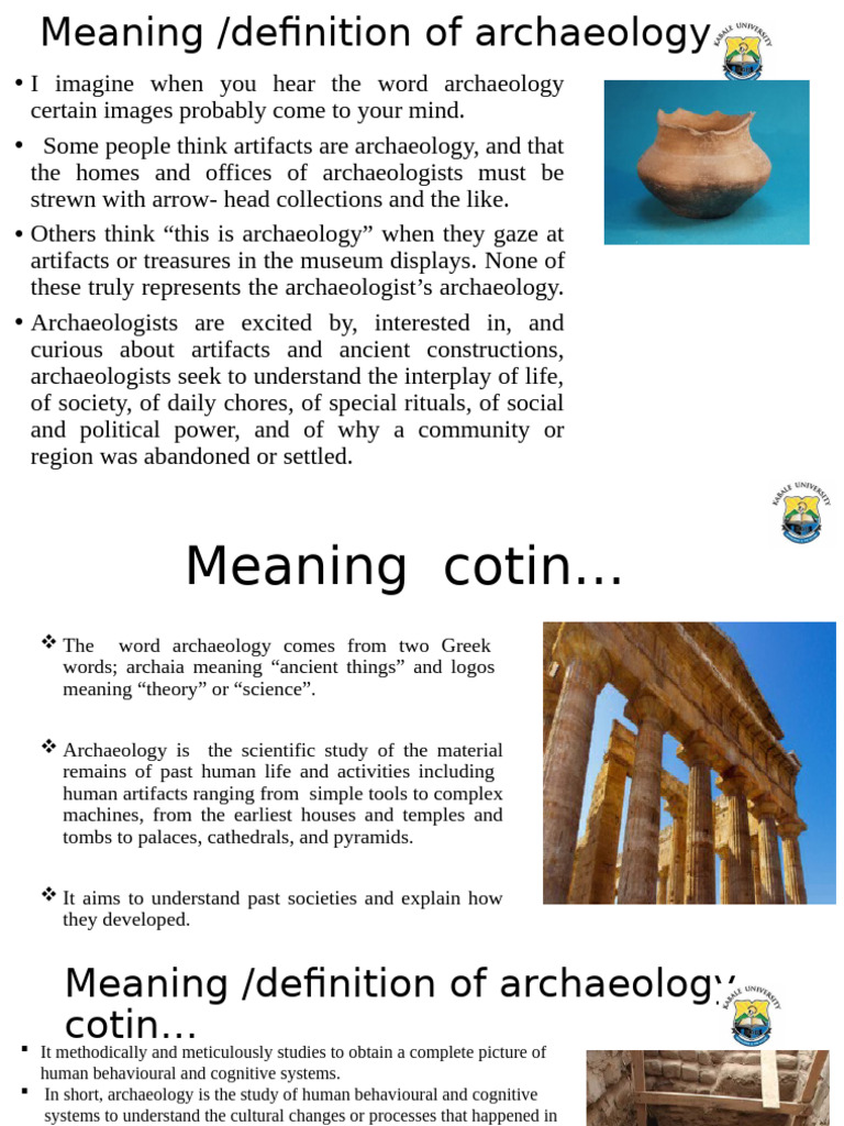 Understanding Archaeology: Definition & Scope | PDF | Archaeology ...