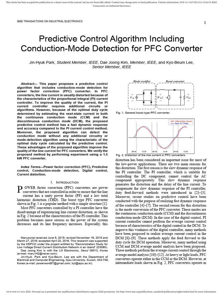 Predictive Control for PFC Converters | PDF | Control Theory | Power ...
