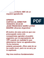 Carta Al Diario ABC de Un Español Agradecido