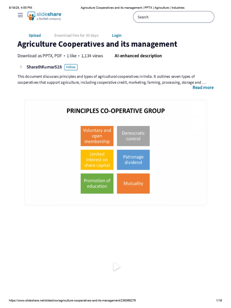 Types of Agricultural Cooperatives in India | PDF | Cooperative ...