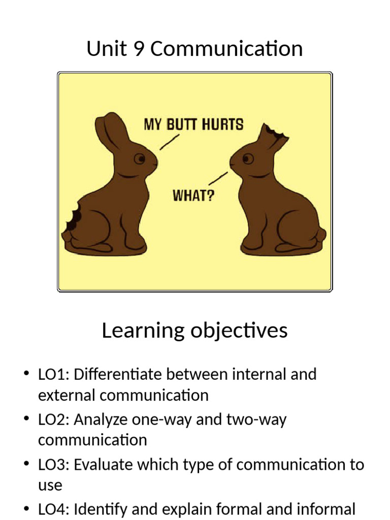 Week 20 - Unit 9 Communication | PDF | Communication | Human Communication