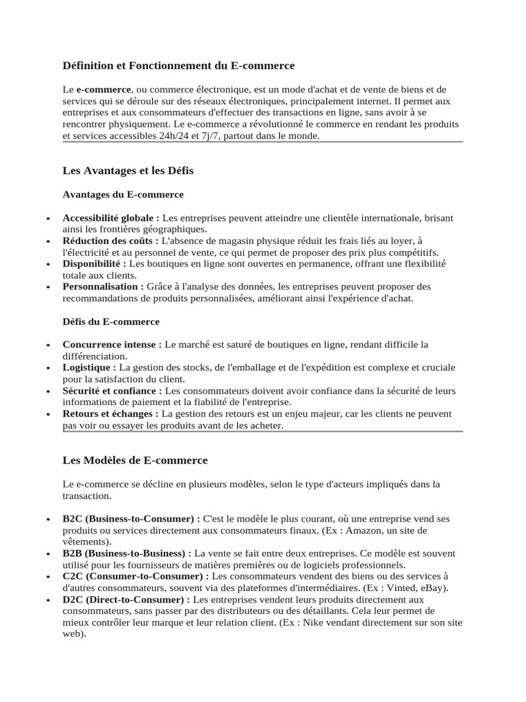 Comprendre le E-commerce moderne | PDF | Commerce électronique ...