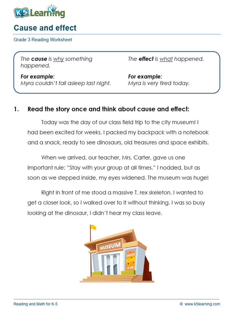Grade 3 Cause and Effect Worksheet | PDF