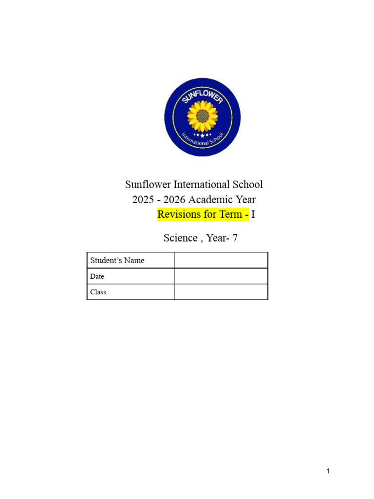 Year 7 Science Cell Functions & Structures | PDF | Mass | Liquids