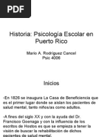 Historia Psicologia Escolar en Puerto Rico