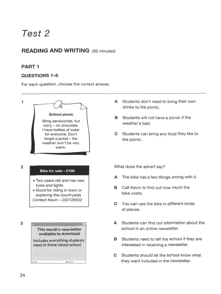 Test 2 Reading and Writing 2 | PDF