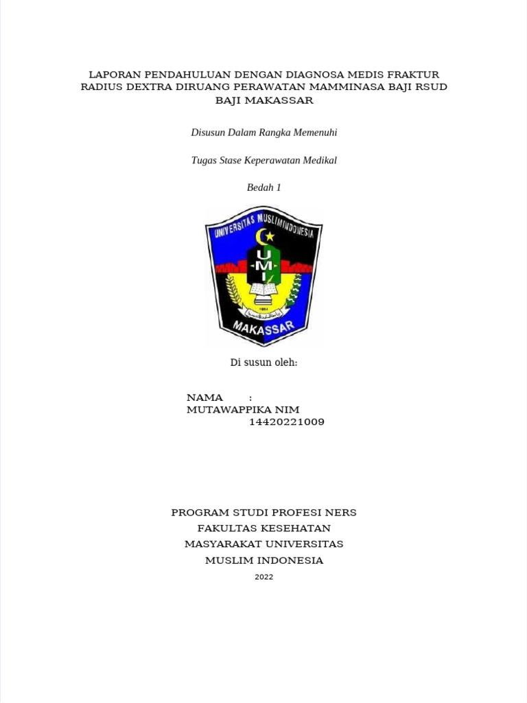 Laporan Fraktur Radius Dextra Medis | PDF