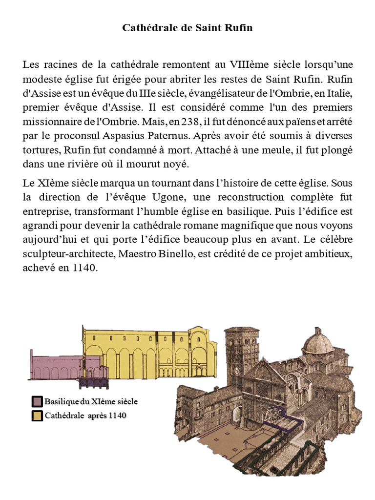 Histoire de la cathédrale de Saint Rufin | PDF | Église (Bâtiment ...