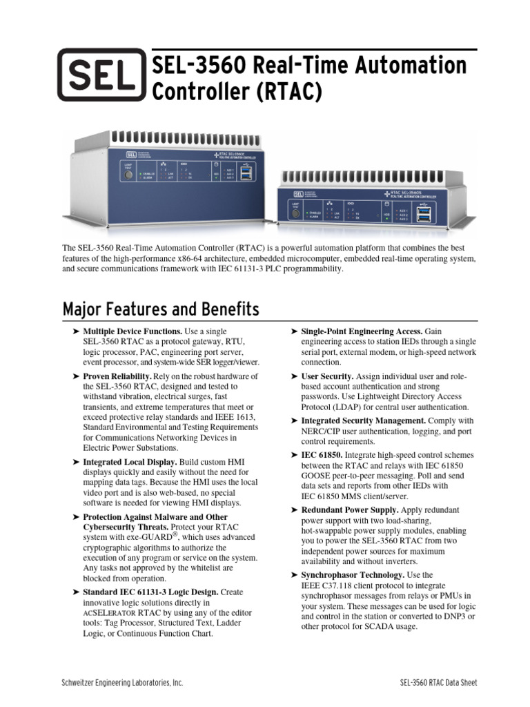 Sel 3560 | PDF | Scada | Fuse (Electrical)