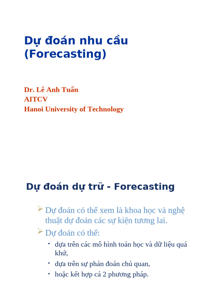 Ngay 1.3&4 - QLDT - Du Doan Nhu Cau - Forecasting | PDF