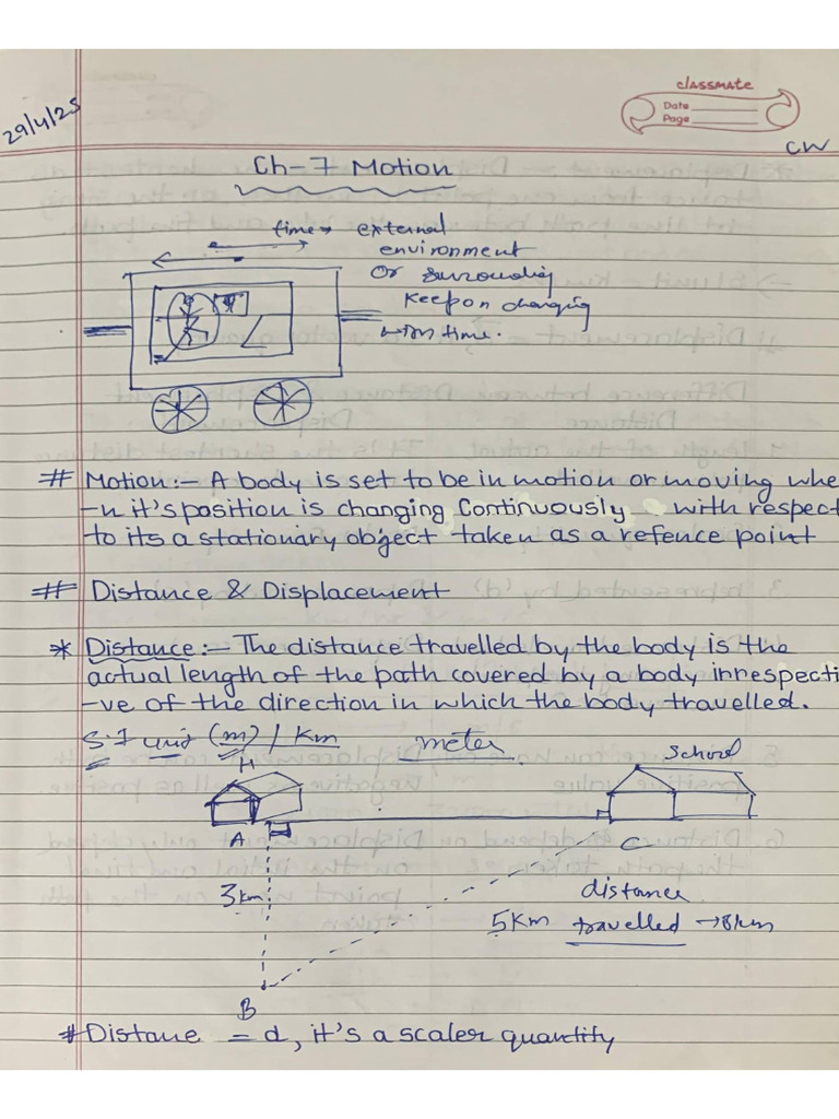 Ch-7 Motion - Notes | PDF