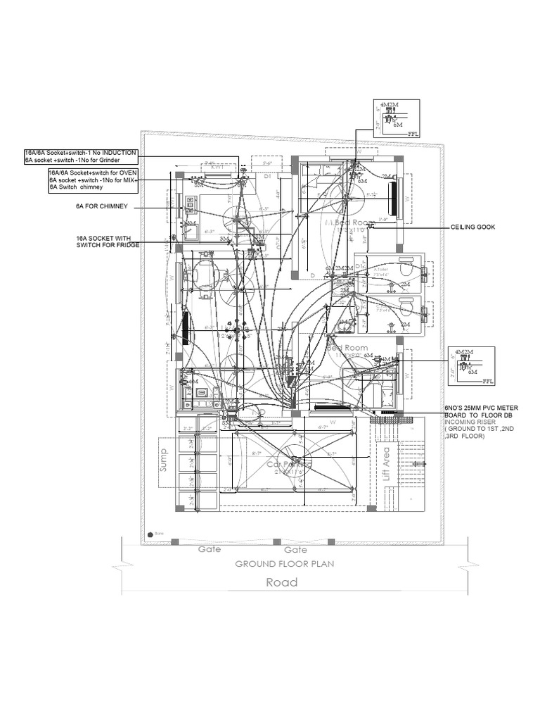 Ground Floor Plan with Electrical Layout | PDF