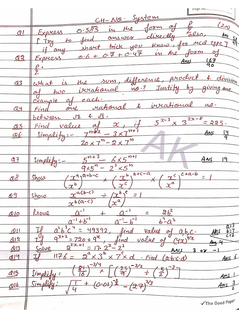 Ch-1 &2 Class 9th Assignment | PDF