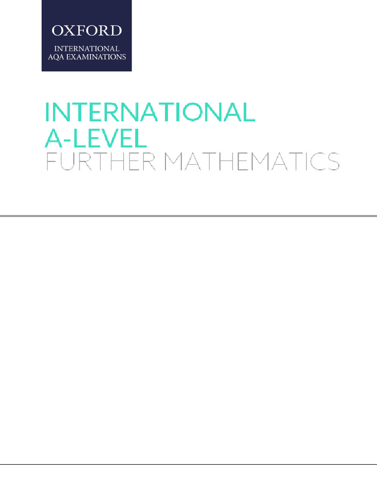 A-Level Further Mathematics Teaching Guide | PDF | Eigenvalues And ...