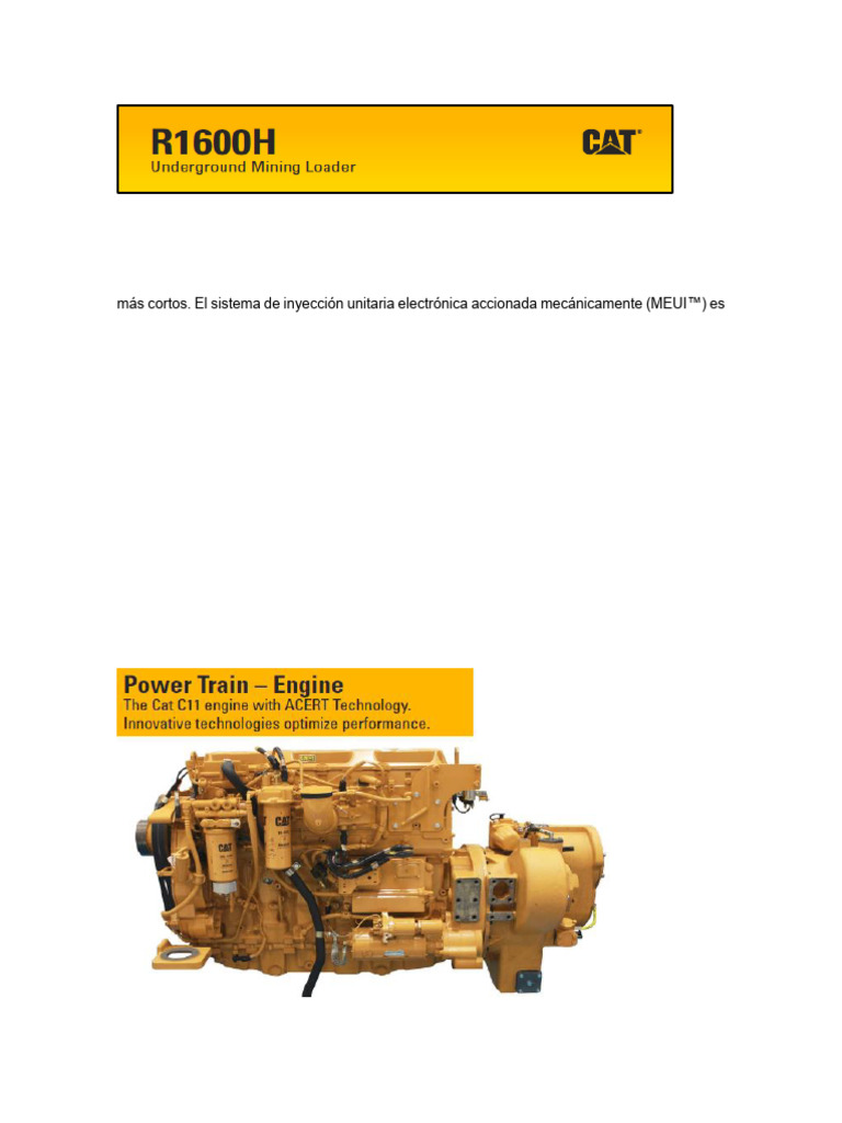 Motor y Transmisión C11 Cat: Eficiencia y Potencia | PDF | Embrague ...