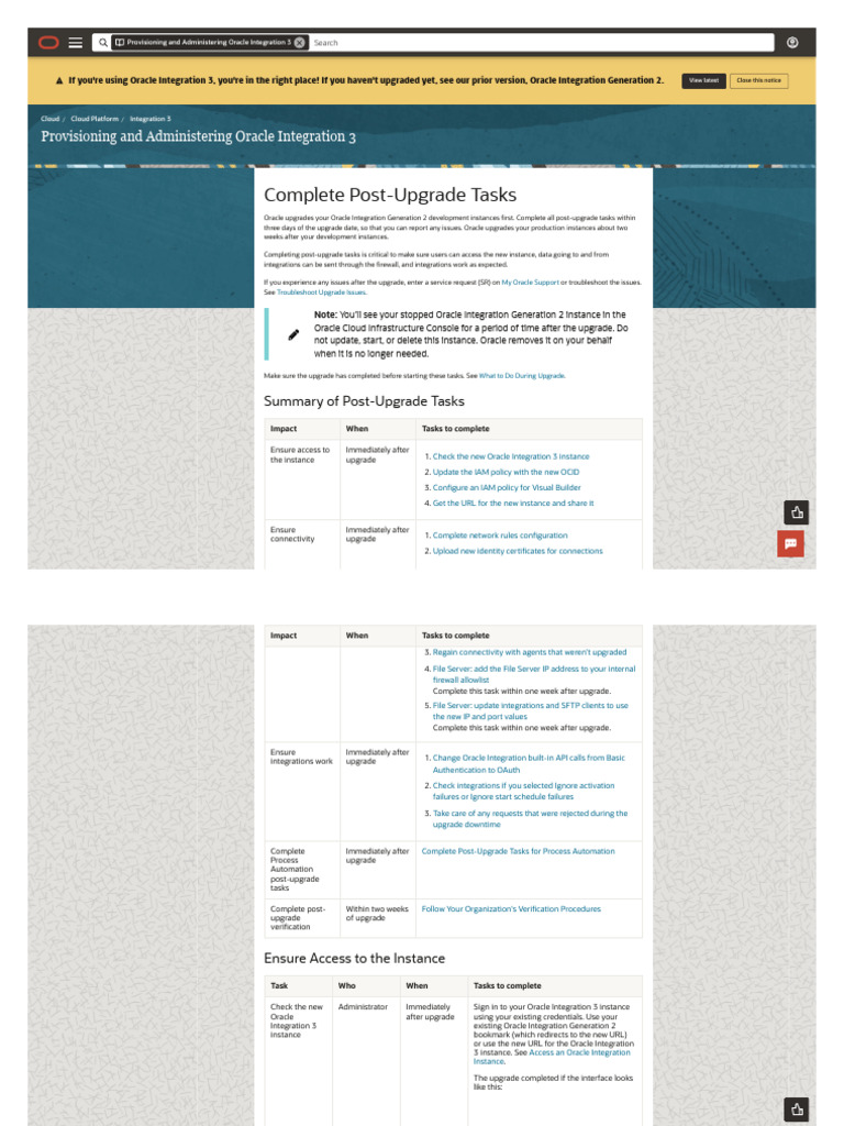 Oracle Integration 3 Post-Upgrade Guide | PDF | Cloud Computing ...