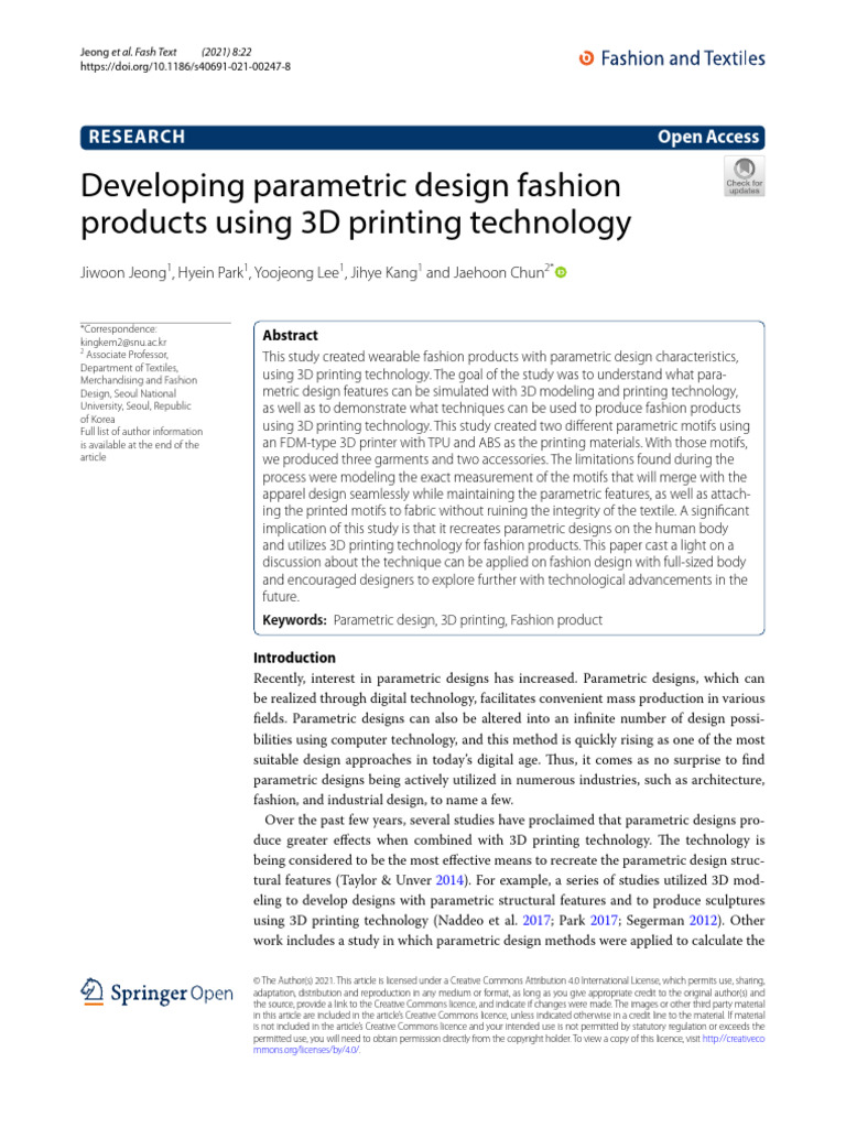 Developing Parametric Design Fashion Products Usin | PDF | 3 D Printing ...