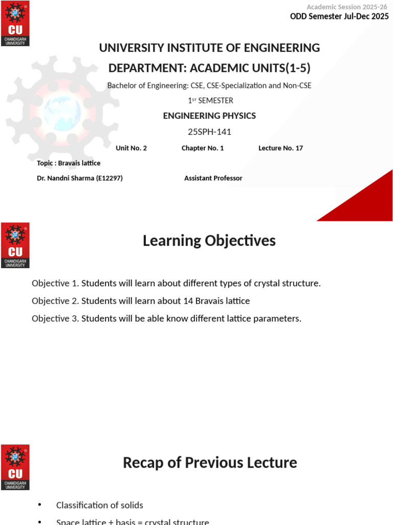 Bravais Lattices in Crystal Structures | PDF | Crystal Structure ...
