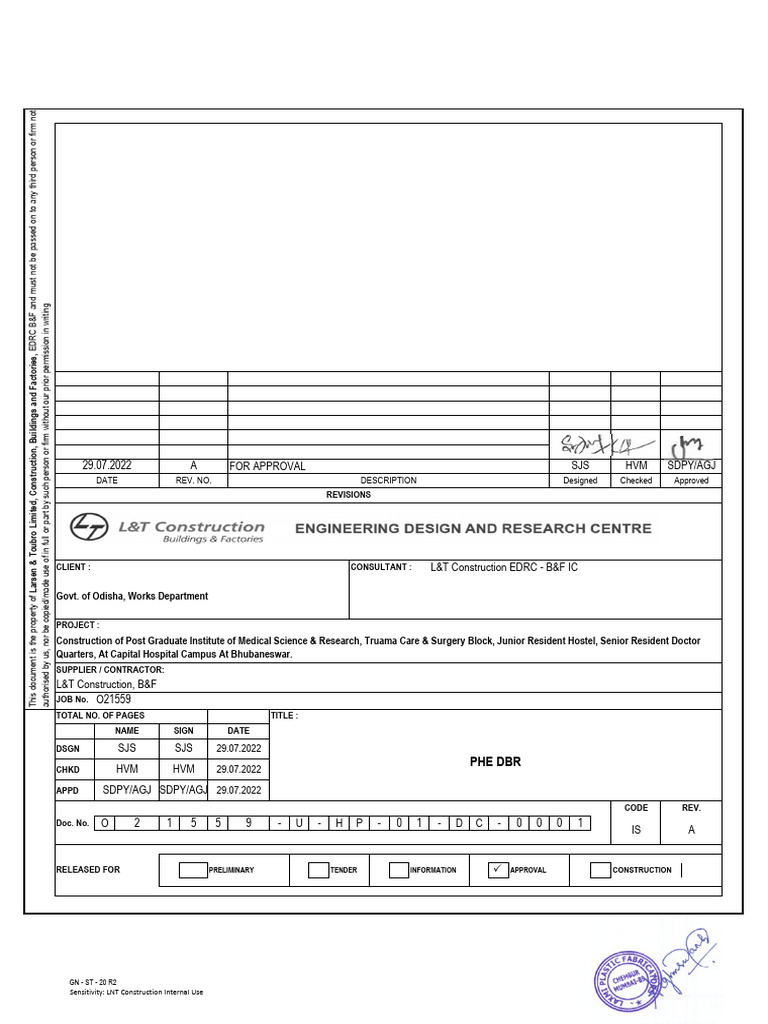 Odisha Medical Institute Design Report | PDF | Sanitary Sewer | Sewage ...