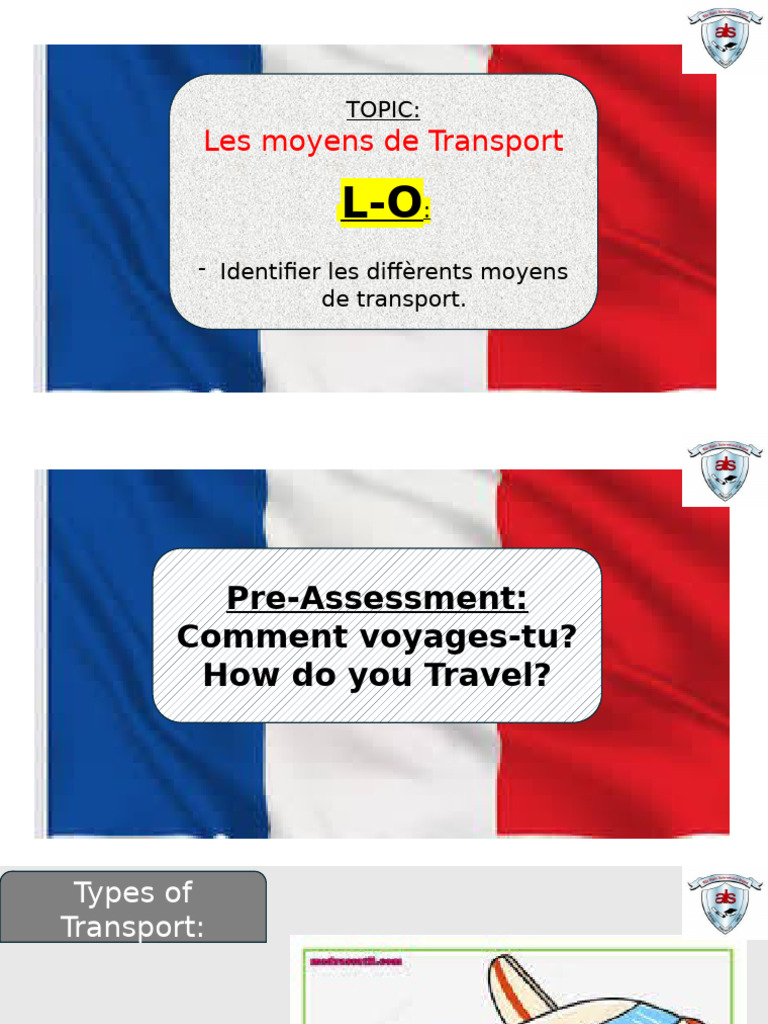13 - PPT - Les Moyens de Transport - Vocabulaire... | PDF