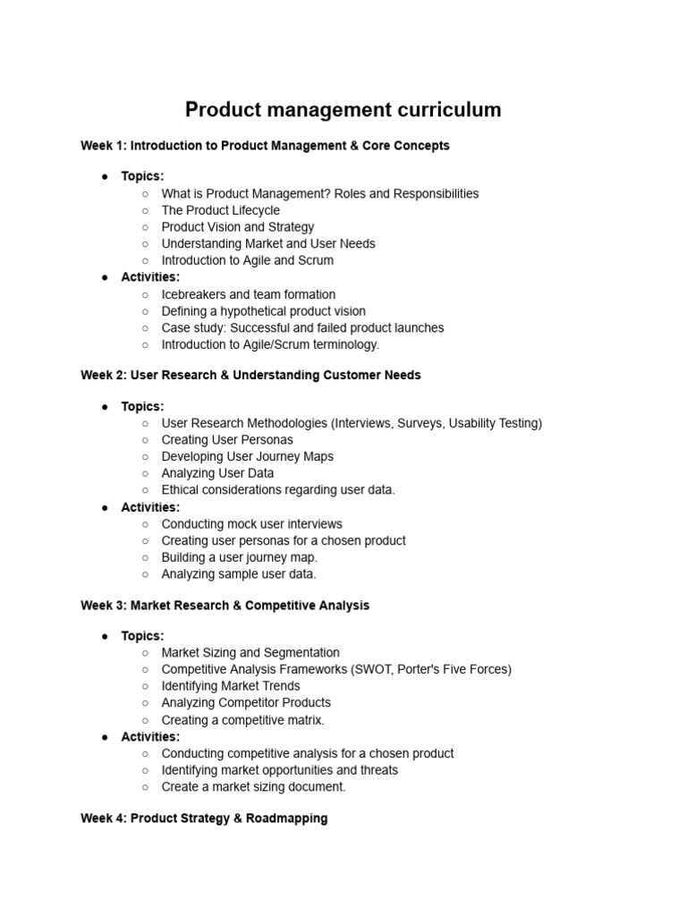 Comprehensive Product Management Course | PDF | Scrum (Software ...