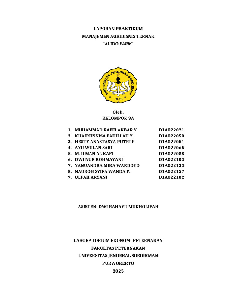 Draft 2 Laporan Praktikum Manajemen Agribisnis 3A | PDF
